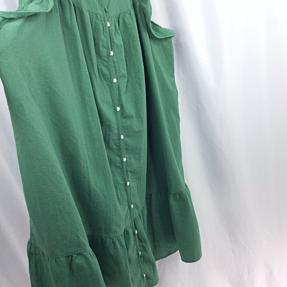 Universal Thread Green Flutter Sleeve Button Down Tiered Dress Women's Size 2X - Picture 6 of 8
